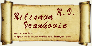Milisava Vranković vizit kartica